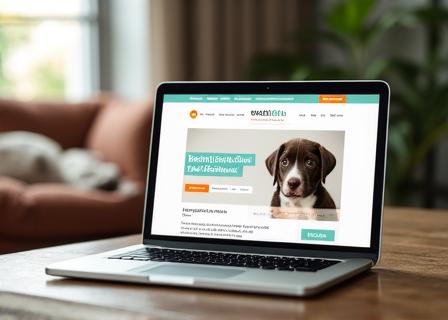 Interfaccia di un blog di un allevatore che mostra consigli sulla salute dei cuccioli